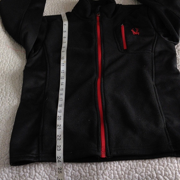 Spyder Youth Large 14/16 Full Zip Red Black Fleece Long Sleeve Sweater J… - Picture 8 of 16